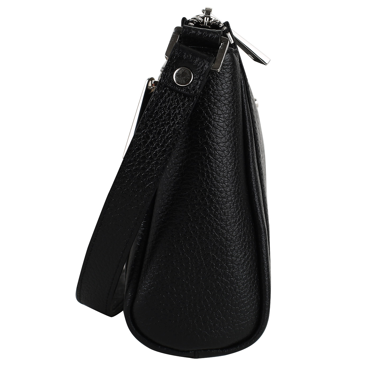 Женская сумочка из зернистой черной кожи через плечо Chatte Lion