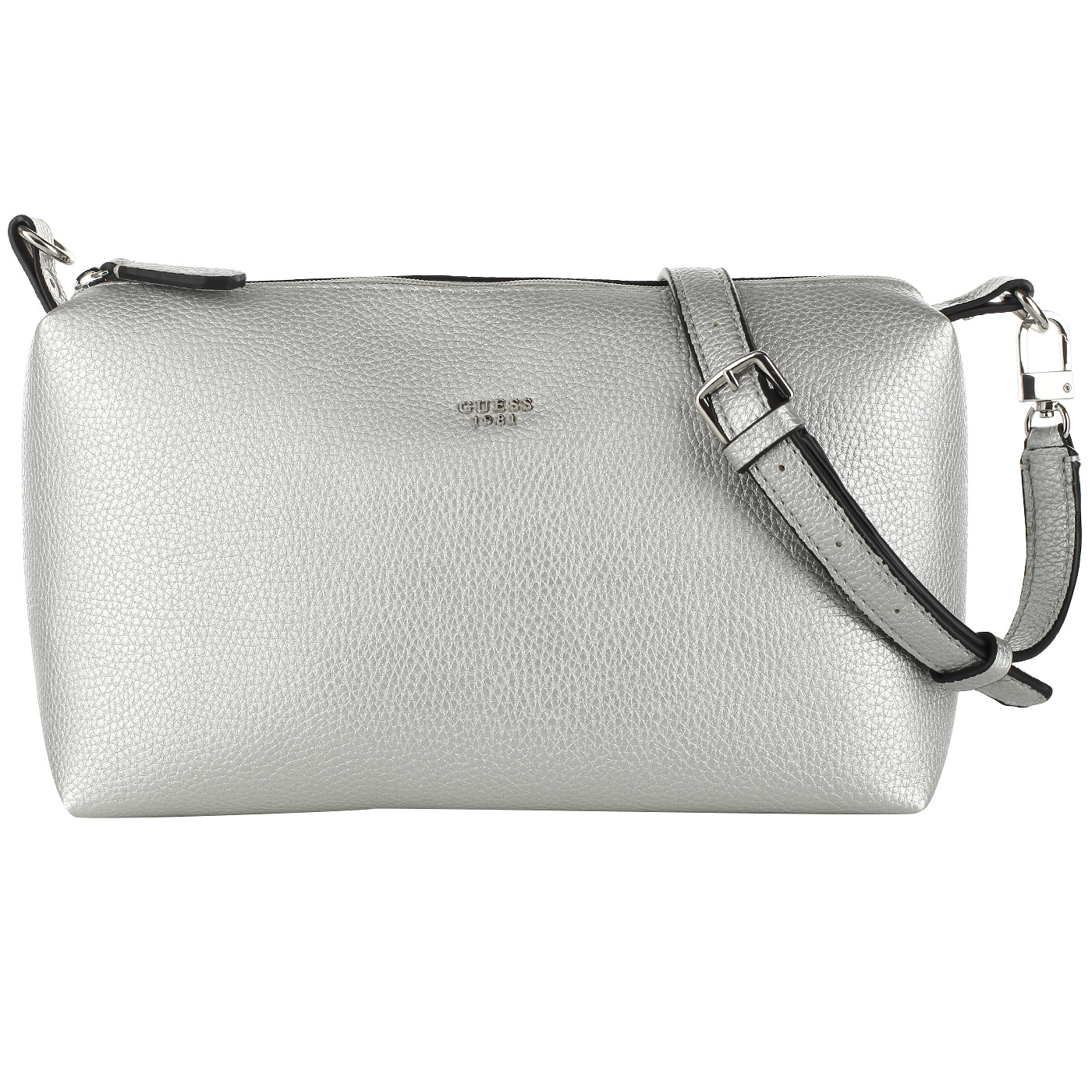 Серебристая сумка на кнопке Guess Flora