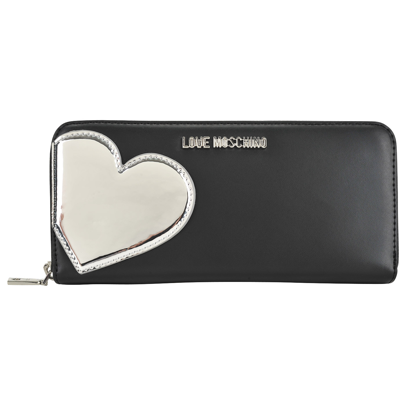 Love Moschino Черное портмоне с серебряной аппликацией