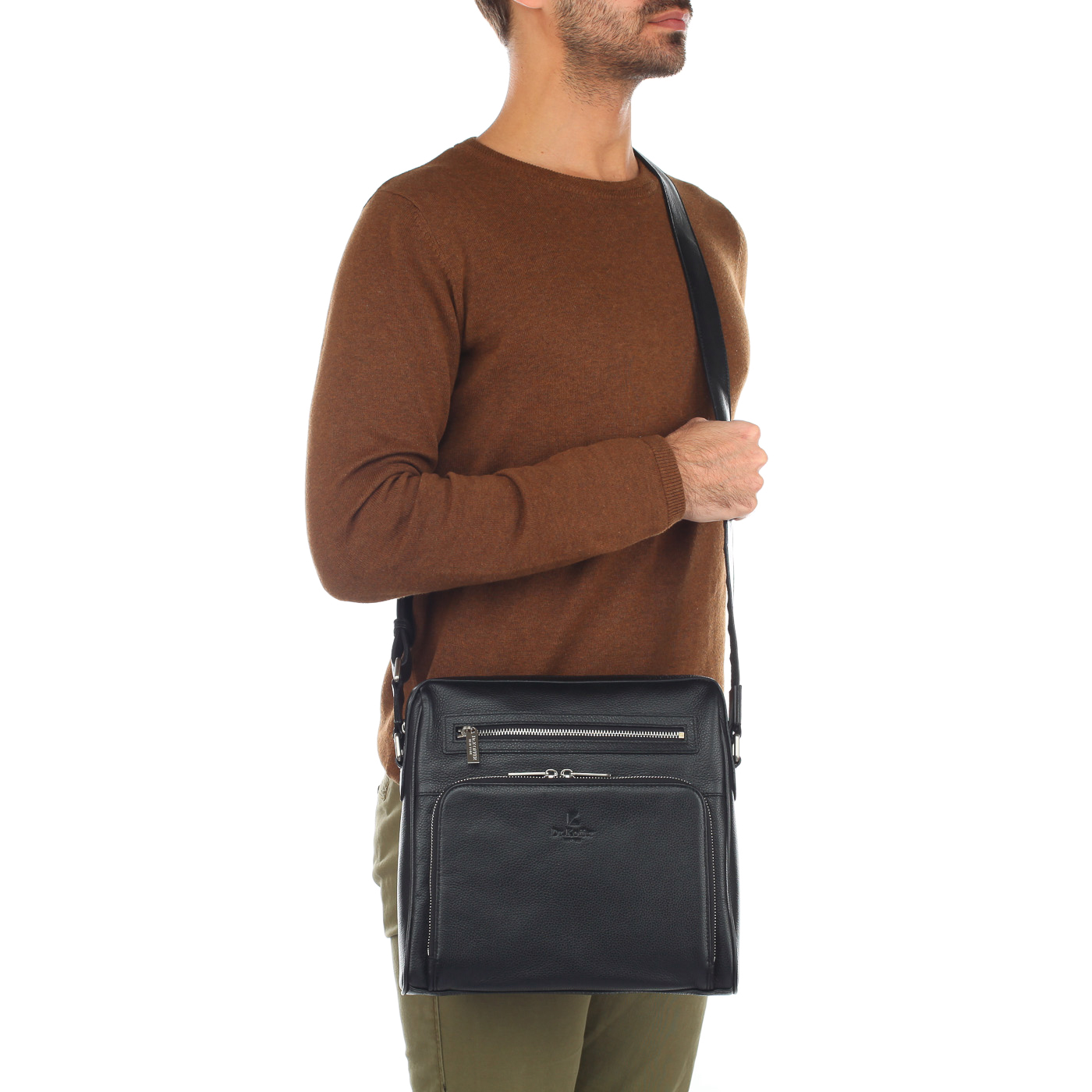 Мужская кожаная сумка через плечо Dr. Koffer 