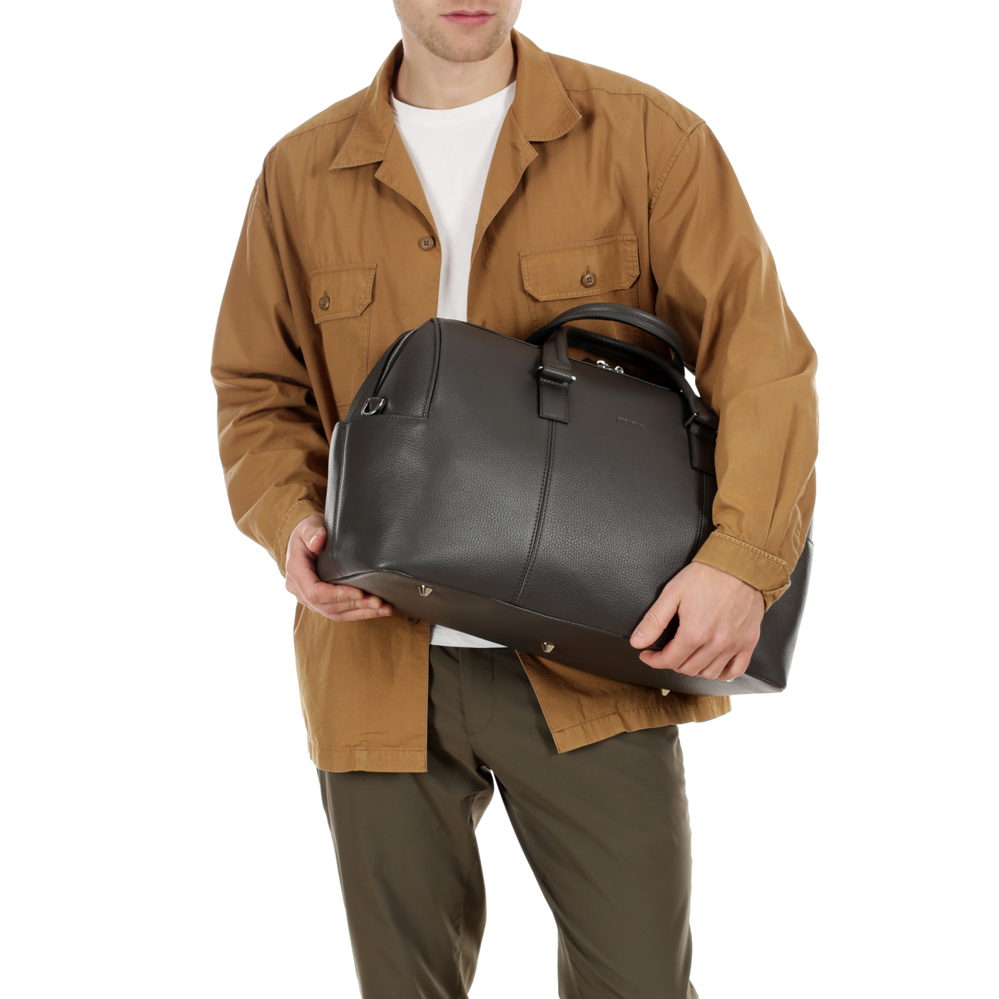 Дорожная сумка из натуральной кожи с плечевым ремешком Stevens 