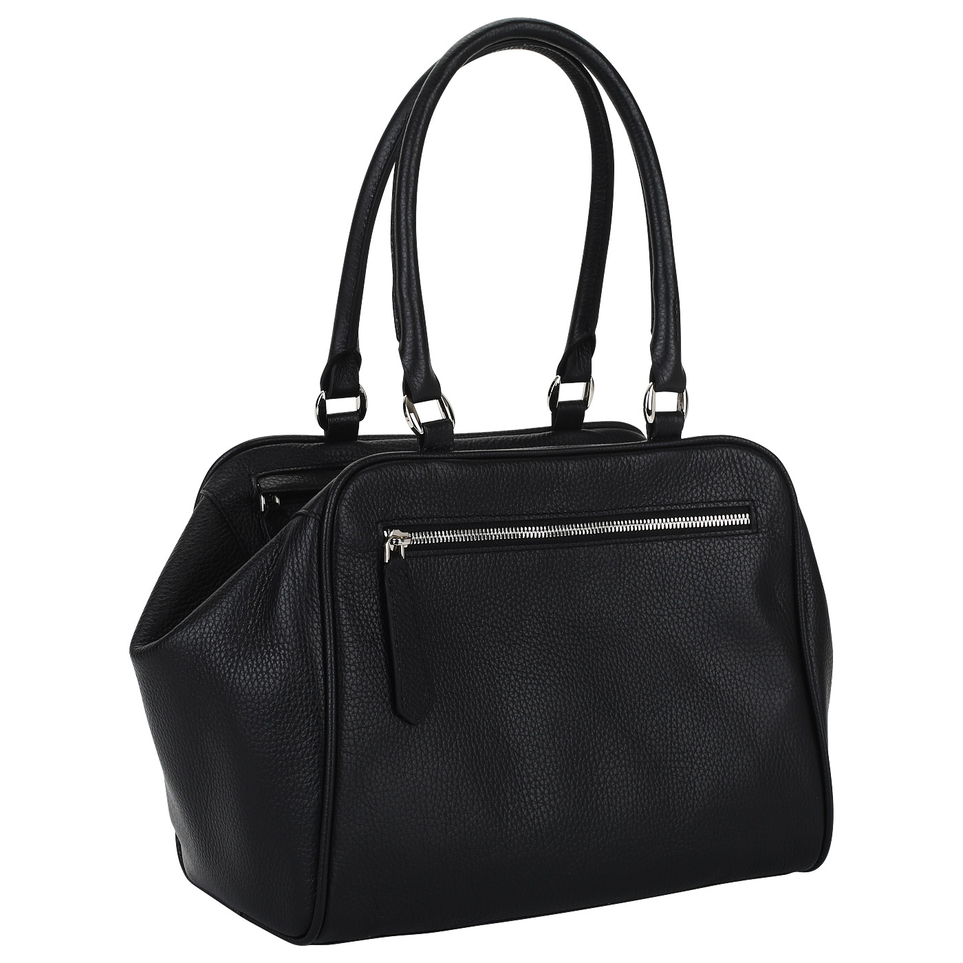 Черная кожаная сумка Chatte Marseille