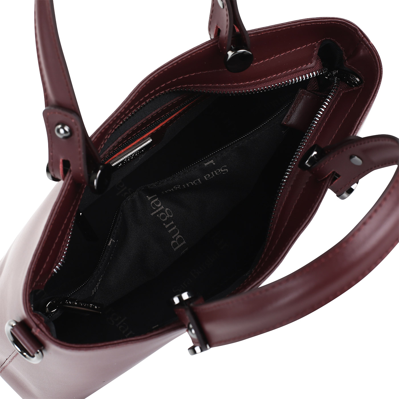 Бордовая кожаная сумка Sara Burglar Diva