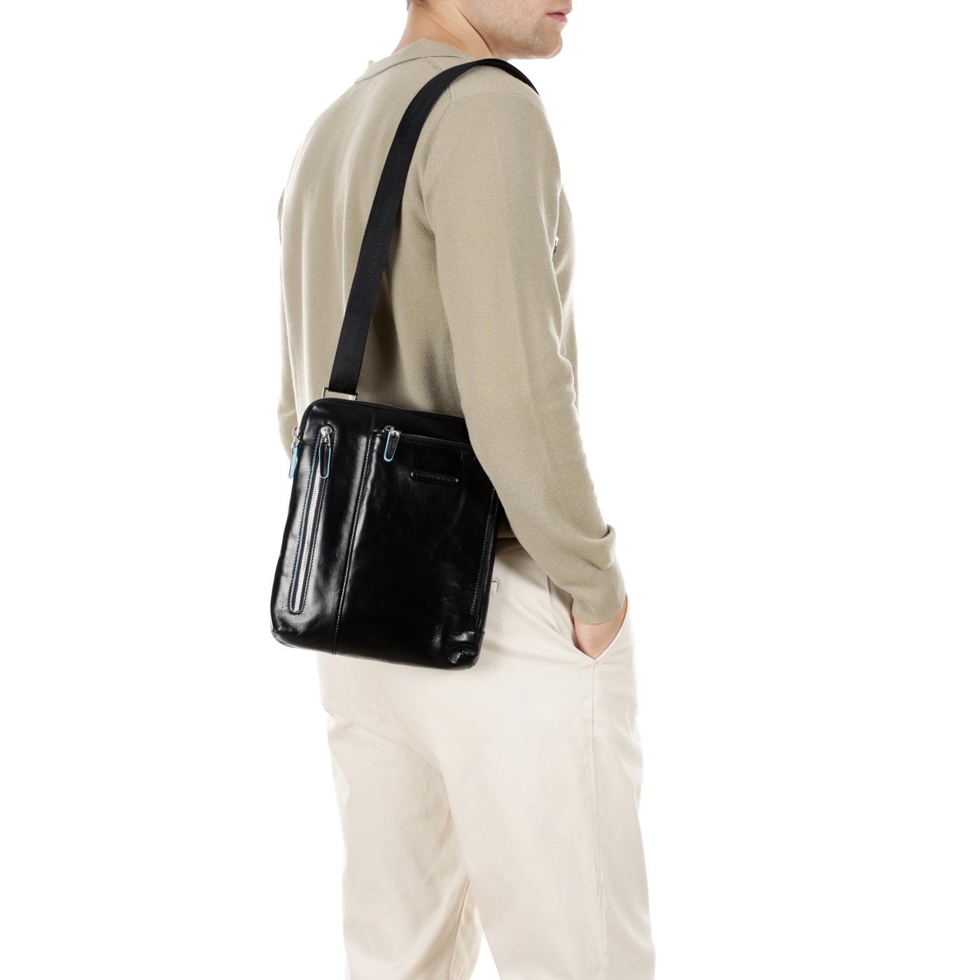 Кожаная сумка-планшет Piquadro Blue square