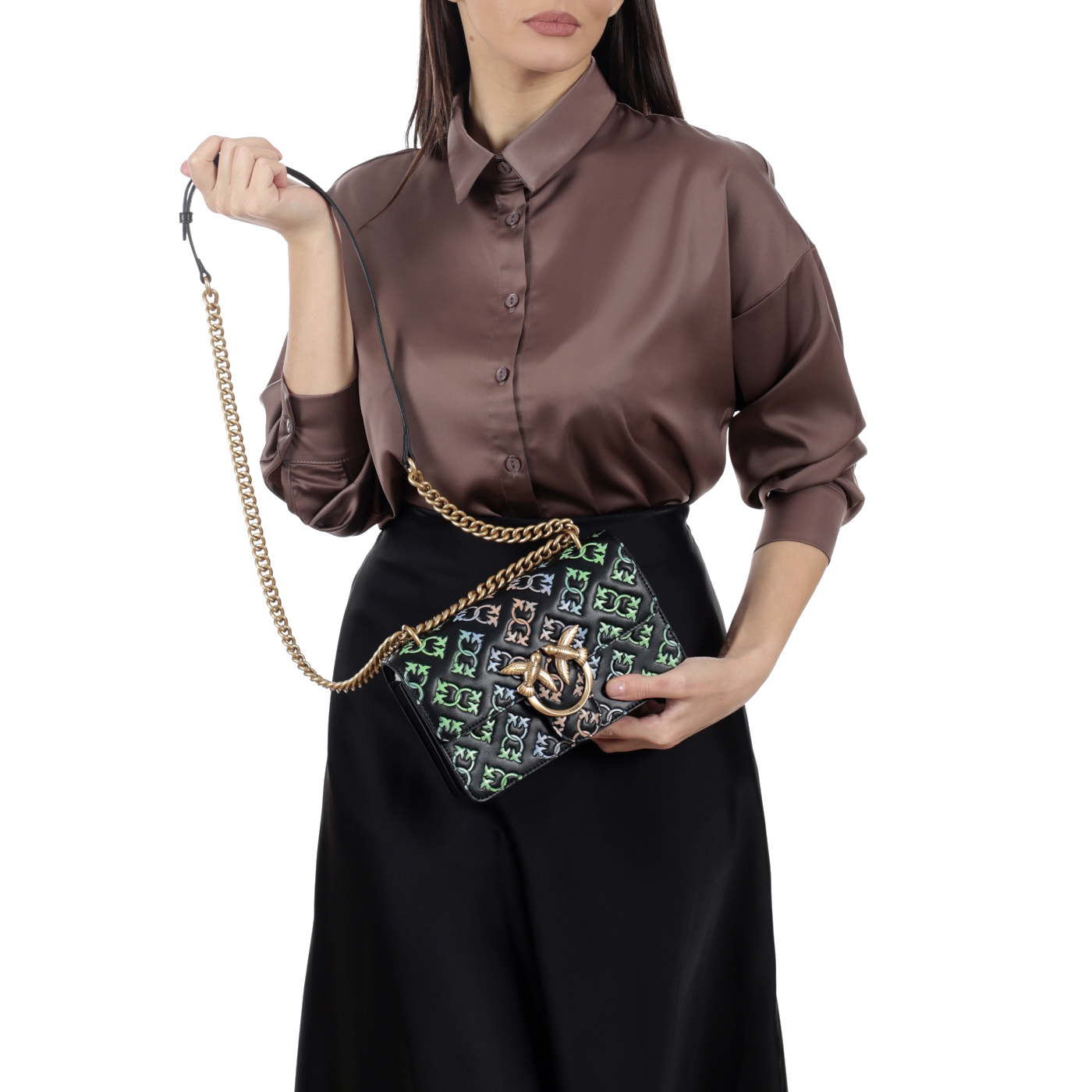 Сумка через плечо с цепочкой Pinko Love One