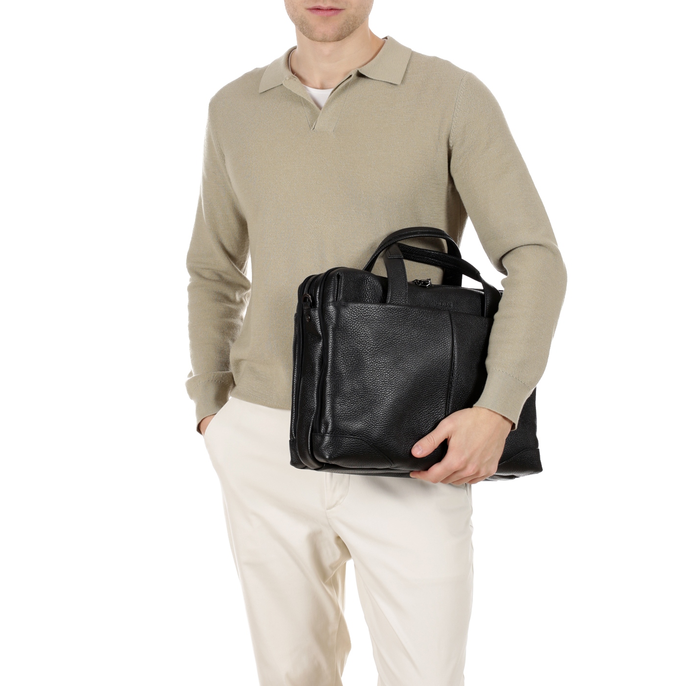 Мужская кожаная деловая сумка Stevens 