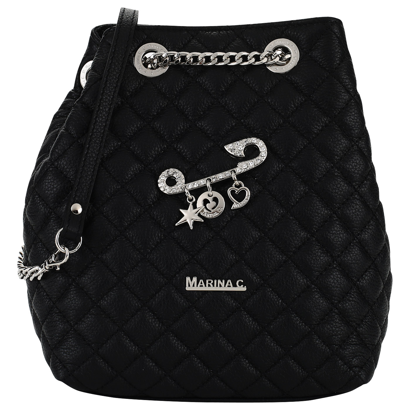 Marina Creazioni Стеганая сумочка-торба с декором