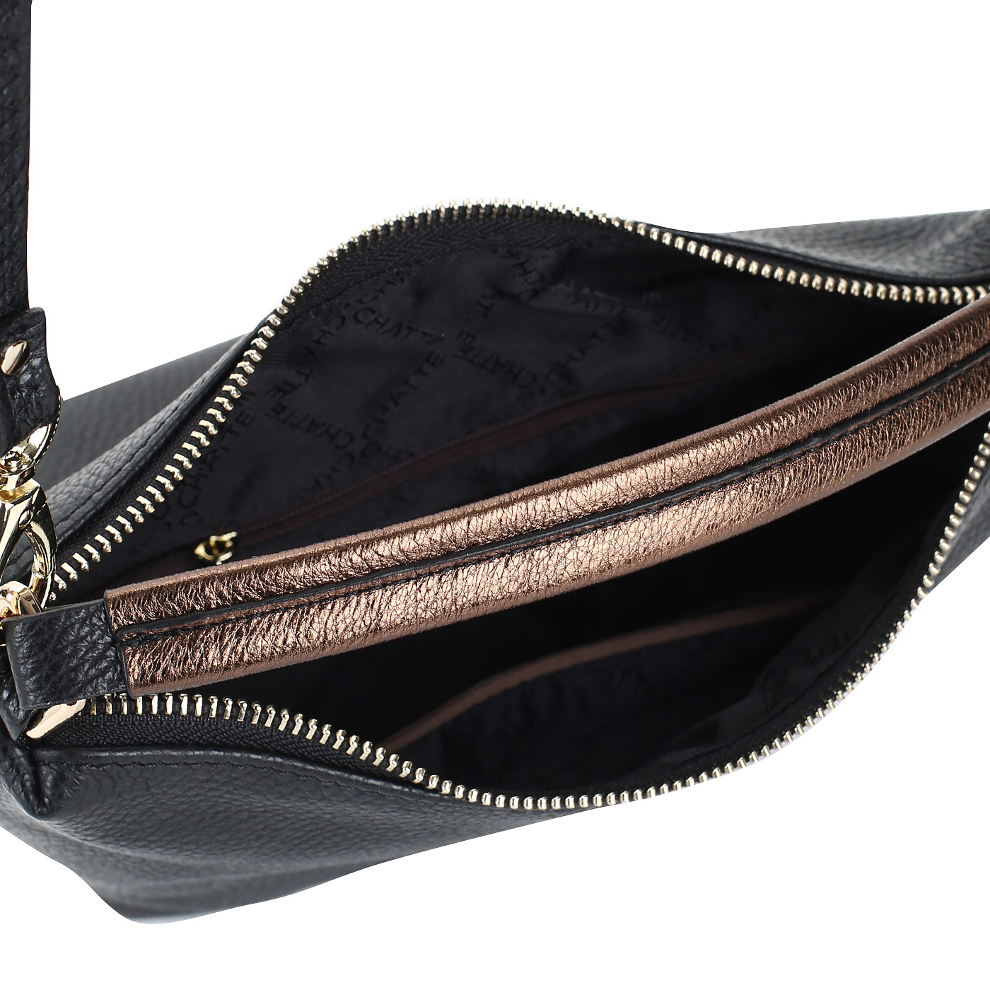 Черная сумочка-хобо из натуральной кожи Chatte Lille