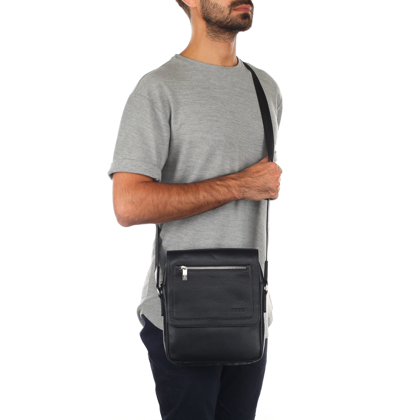 Мужская кожаная сумка через плечо Stevens 