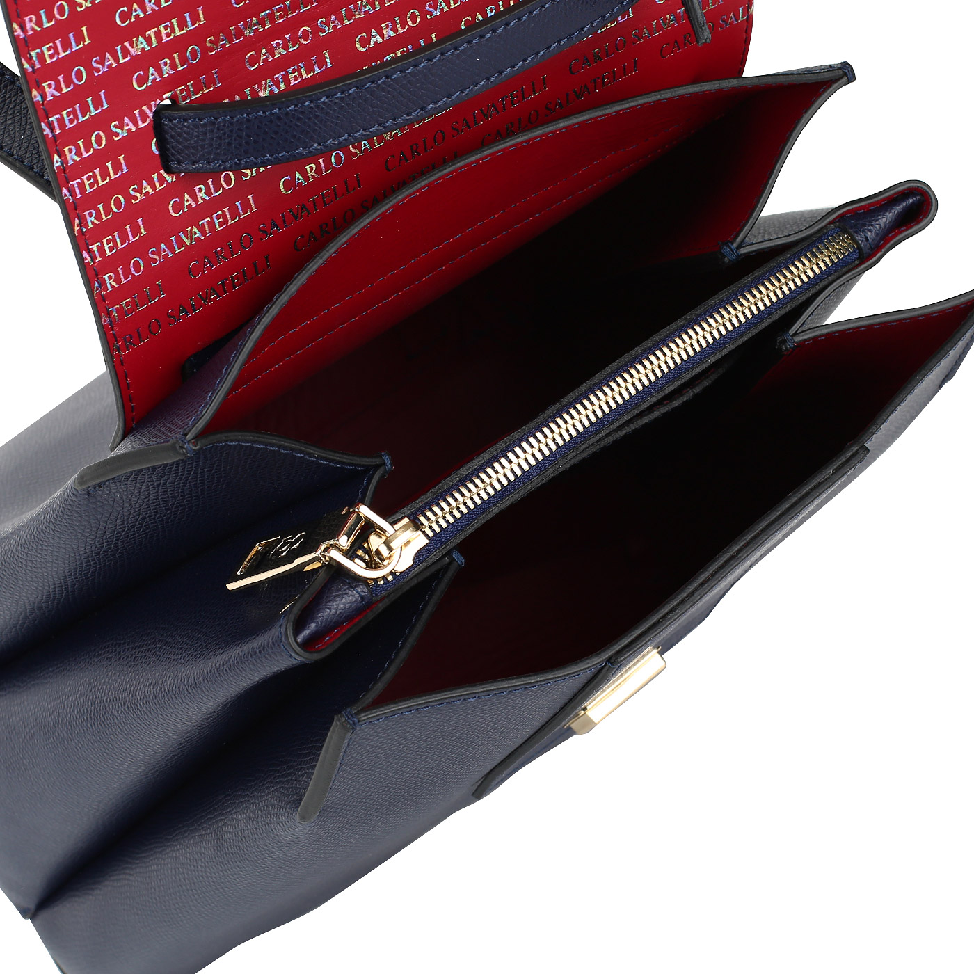 Кожаный женский рюкзак синего цвета Carlo Salvatelli Lord