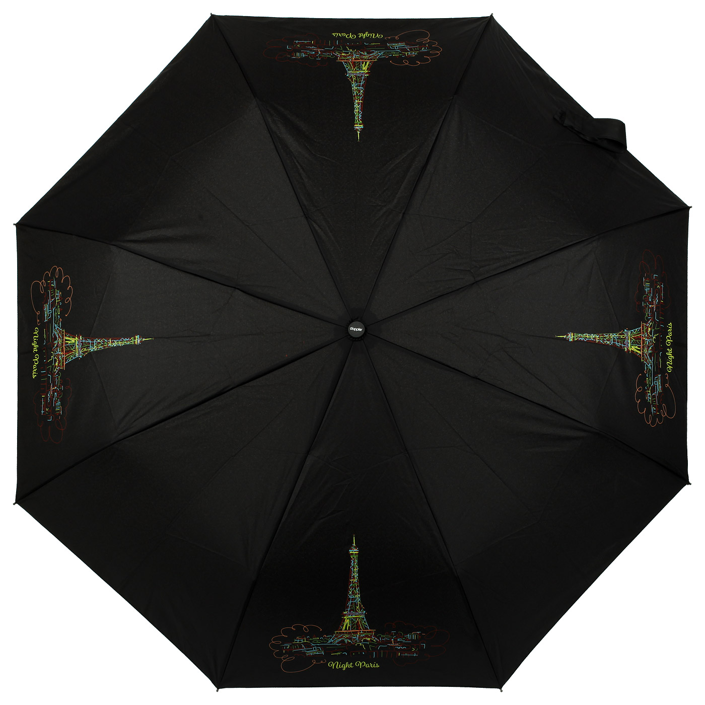 Черный автоматический зонт Doppler Night Pari