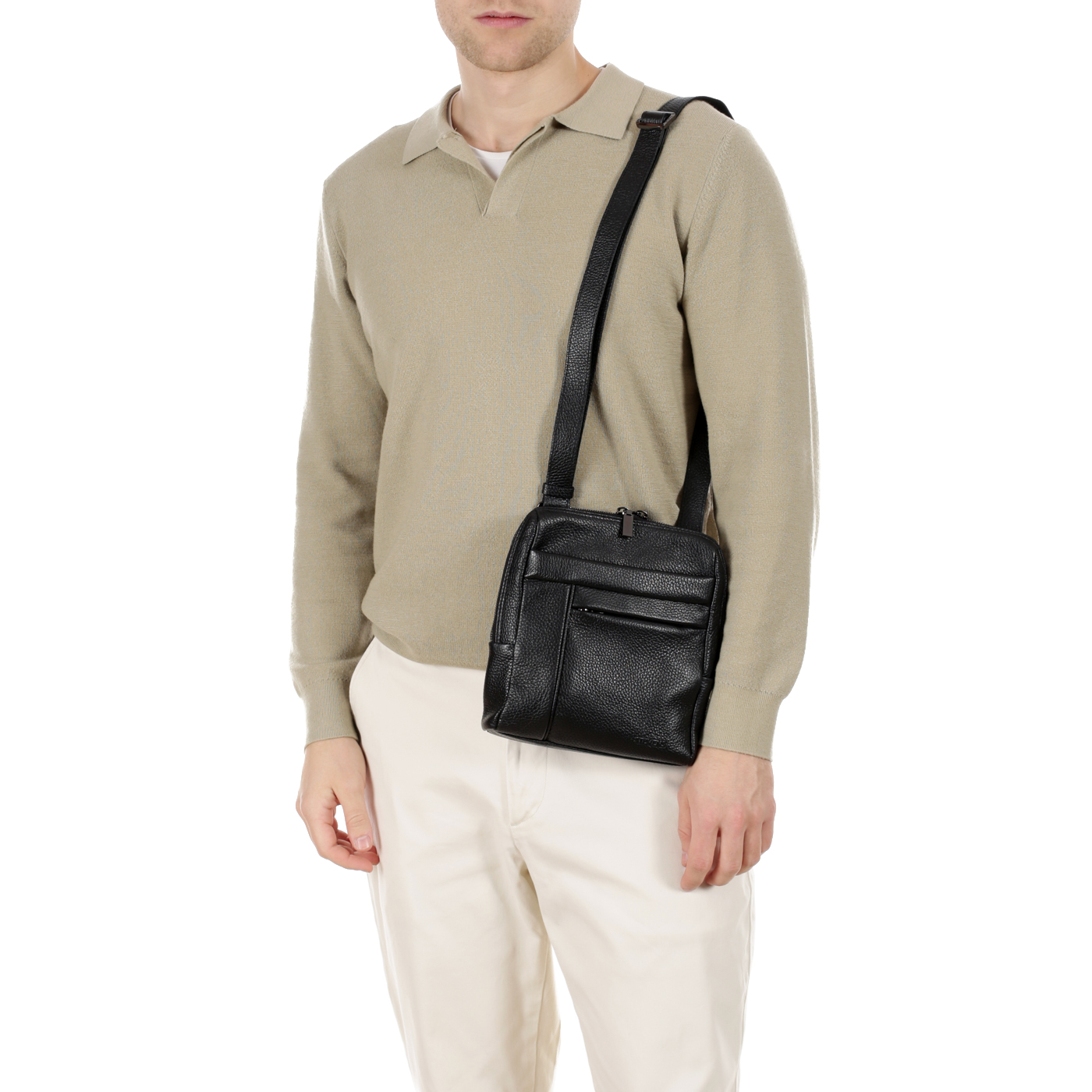 Мужская кожаная сумка через плечо Stevens 