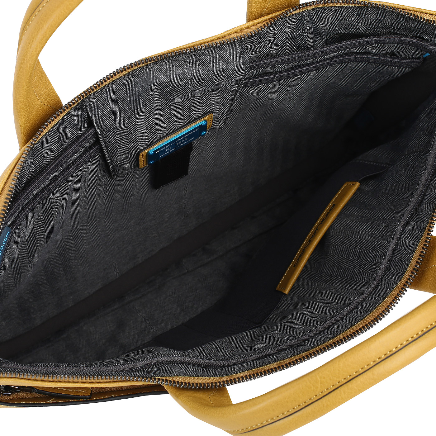 Желтая деловая сумка Piquadro Black square