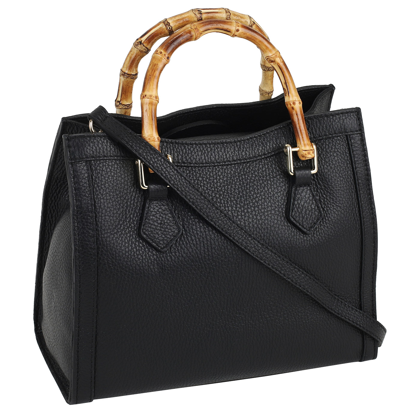 Кожаная сумка с бамбуковыми ручками Piumelli Aira