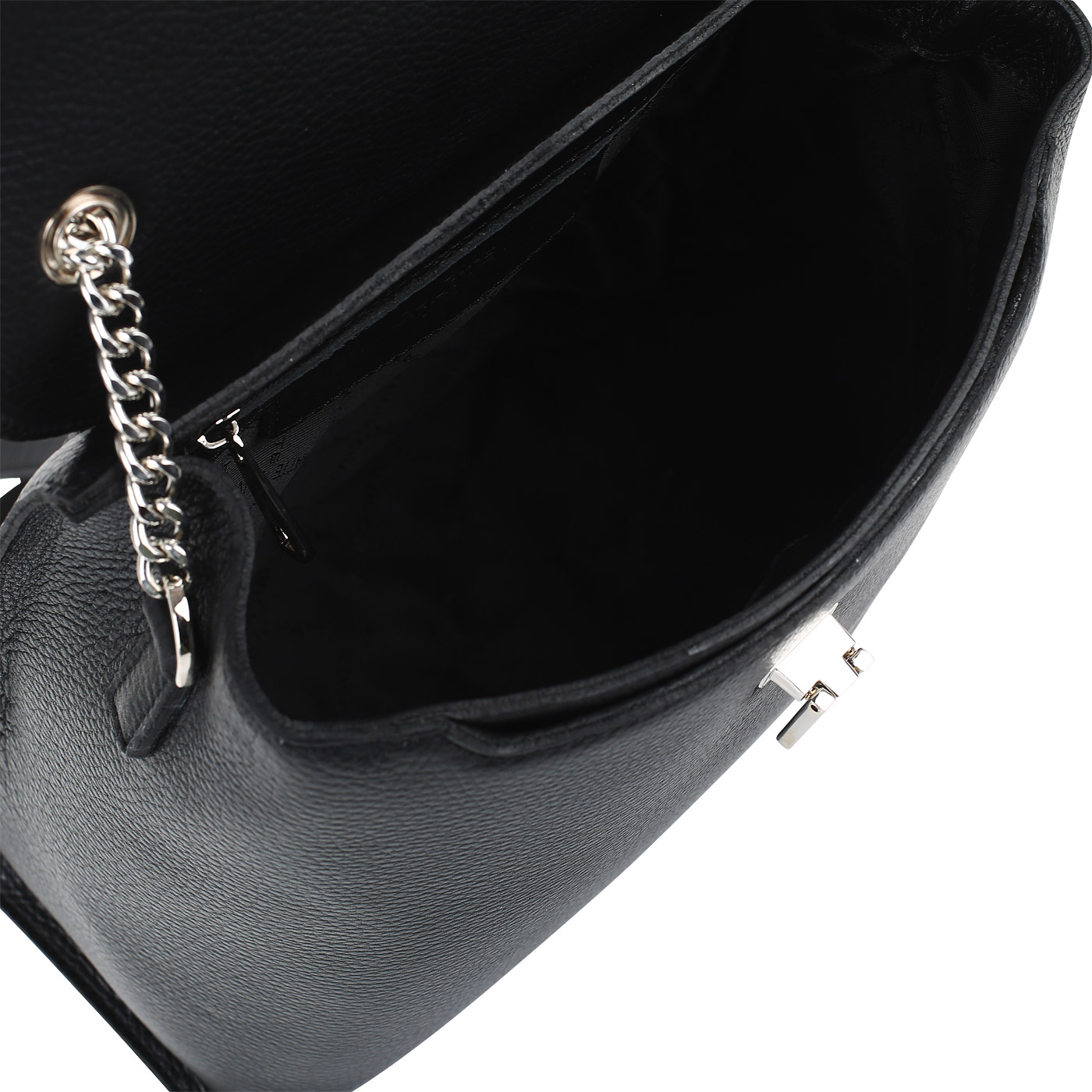 Черный кожаный рюкзак Chatte 