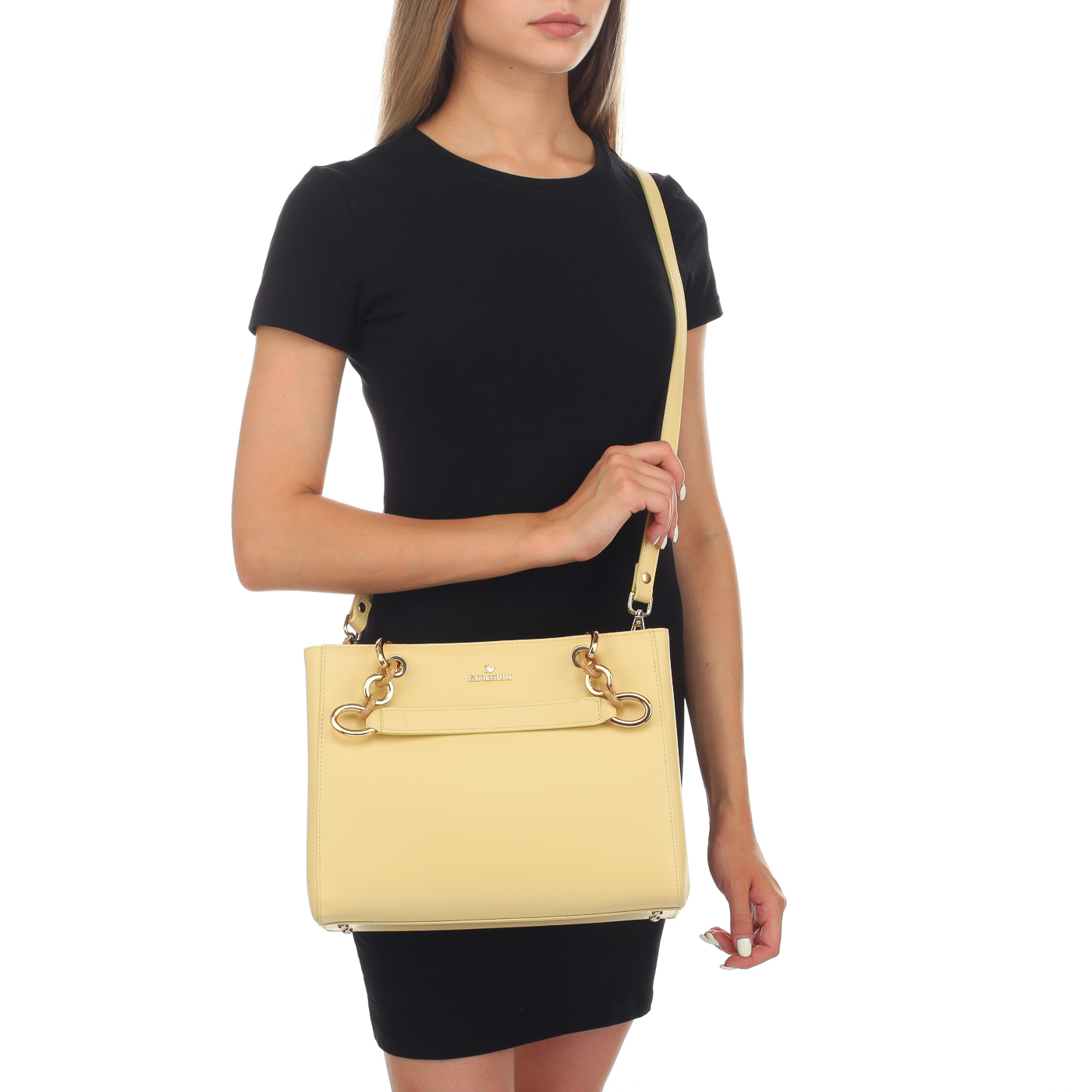 Кожаная сумка с двумя отделами Aurelli 