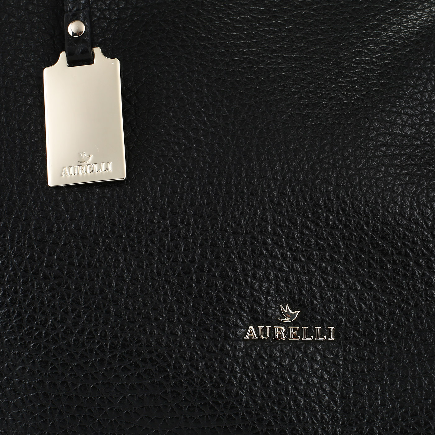 Черная сумка из мягкой кожи Aurelli 