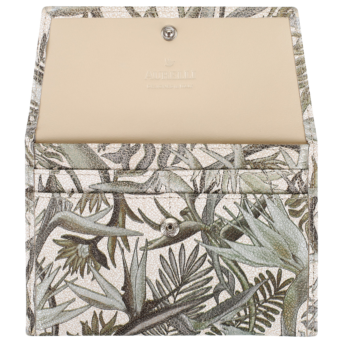 Обложка для паспорта и автодокументов из бежевой кожи Aurelli Luna tropico