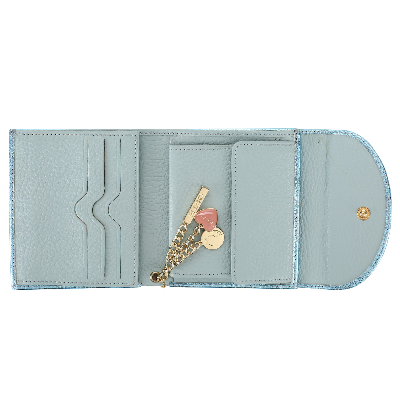 Складное портмоне из металлизированной кожи Chatte Amelie shine