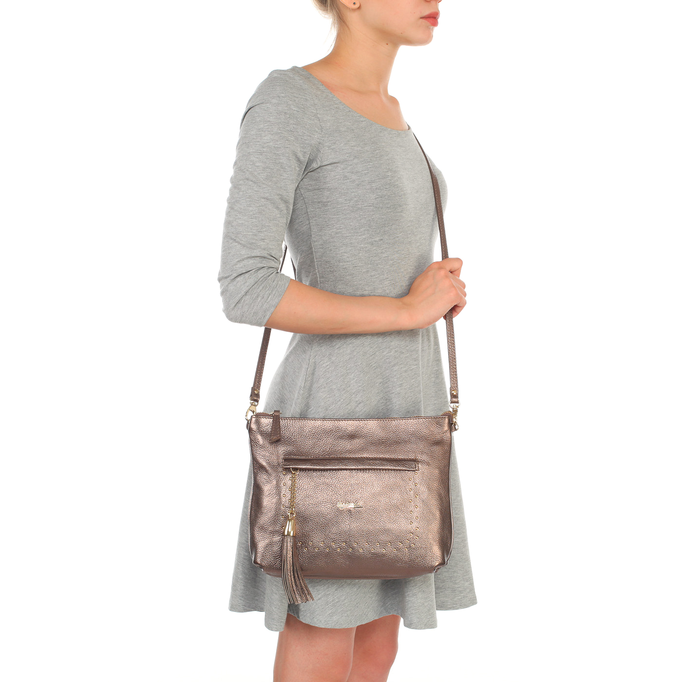 Женская кожаная сумка со съемным регулируемым плечевым ремешком Marina Creazioni 