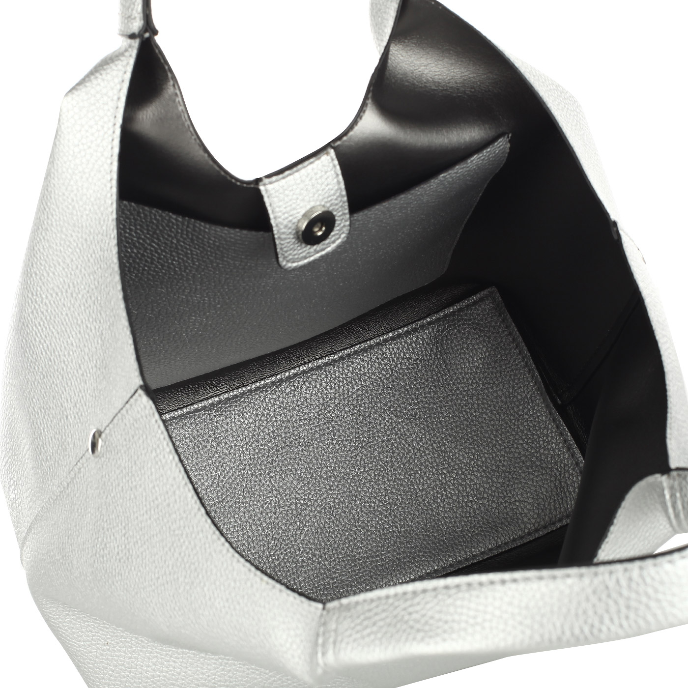 Серебристая сумка на кнопке Guess Flora